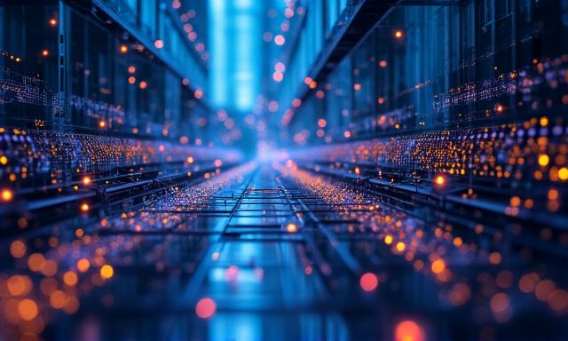 Abstract digital network representing transformation pillars