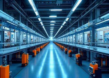 Modern automated manufacturing plant